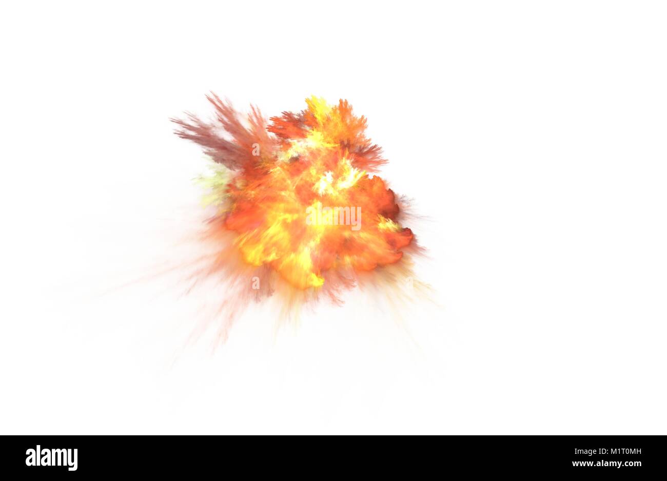 fractal illustration of combustion on white Stock Photo