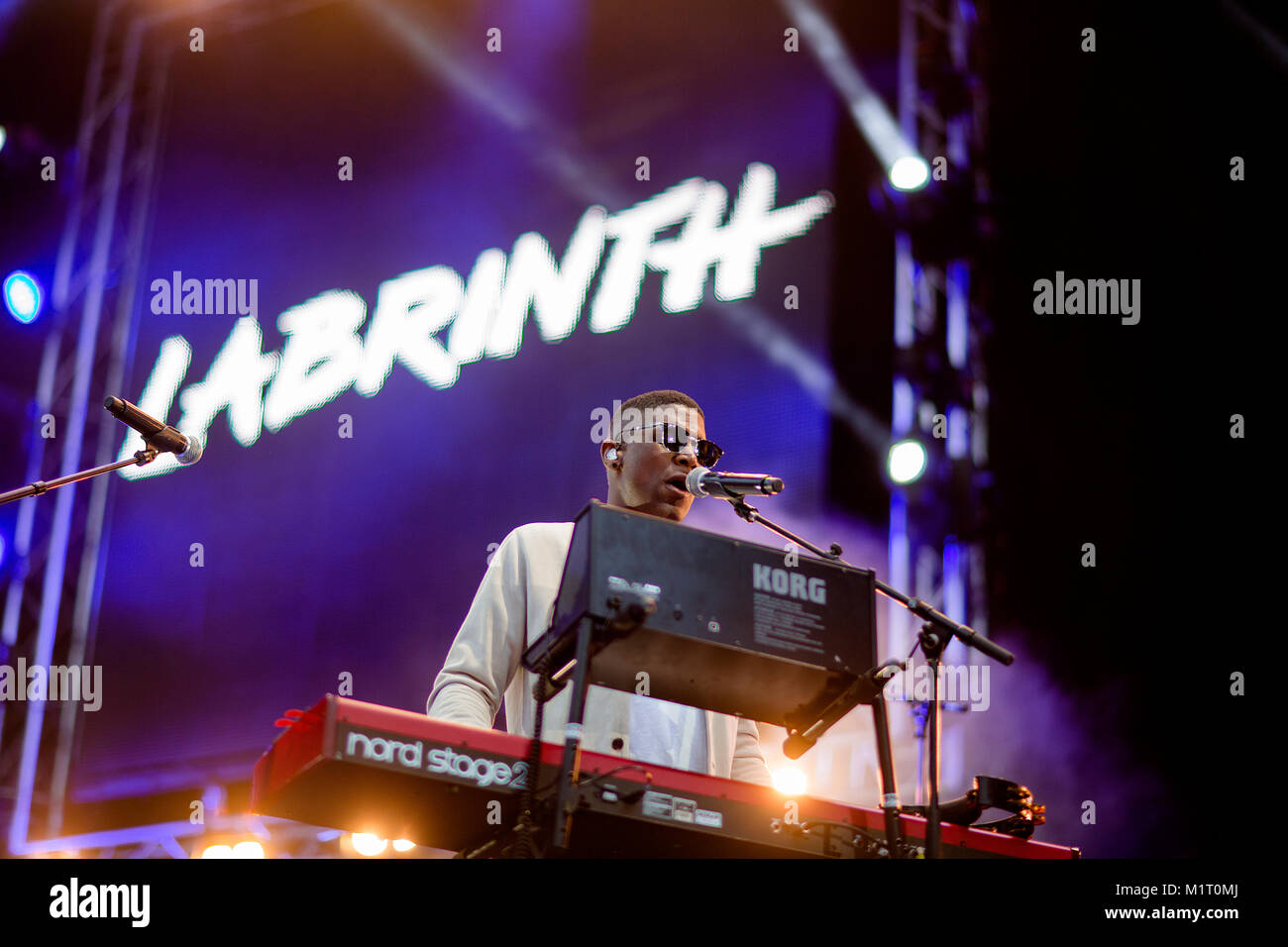 The English singer, musician and songwriter Labrinth performs a live concert at the Norwegian music festival Cloud Nine Festival in Bergen. Norway, 20/08 2016. Stock Photo