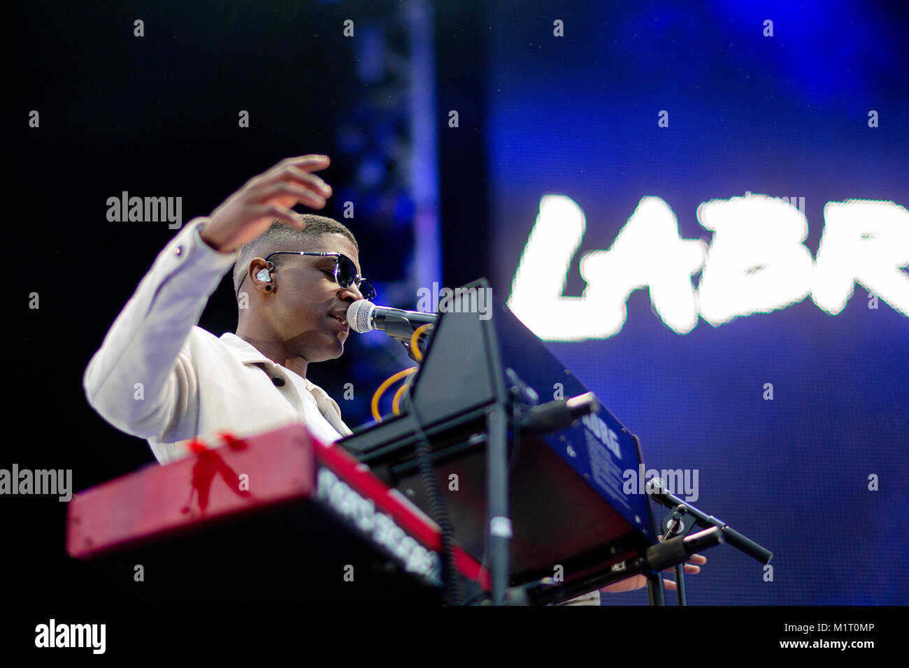 The English singer, musician and songwriter Labrinth performs a live concert at the Norwegian music festival Cloud Nine Festival in Bergen. Norway, 20/08 2016. Stock Photo