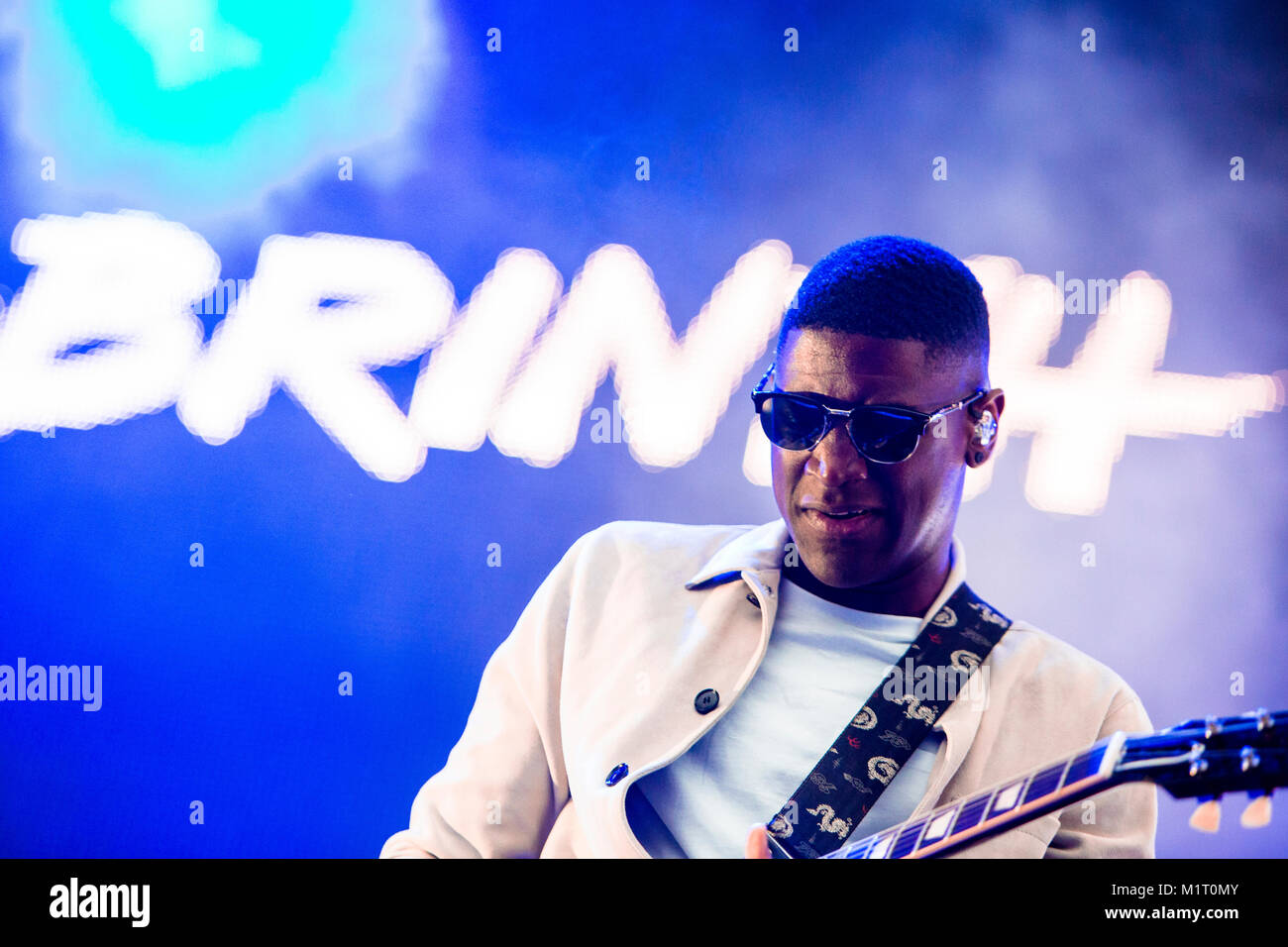 The English singer, musician and songwriter Labrinth performs a live concert at the Norwegian music festival Cloud Nine Festival in Bergen. Norway, 20/08 2016. Stock Photo