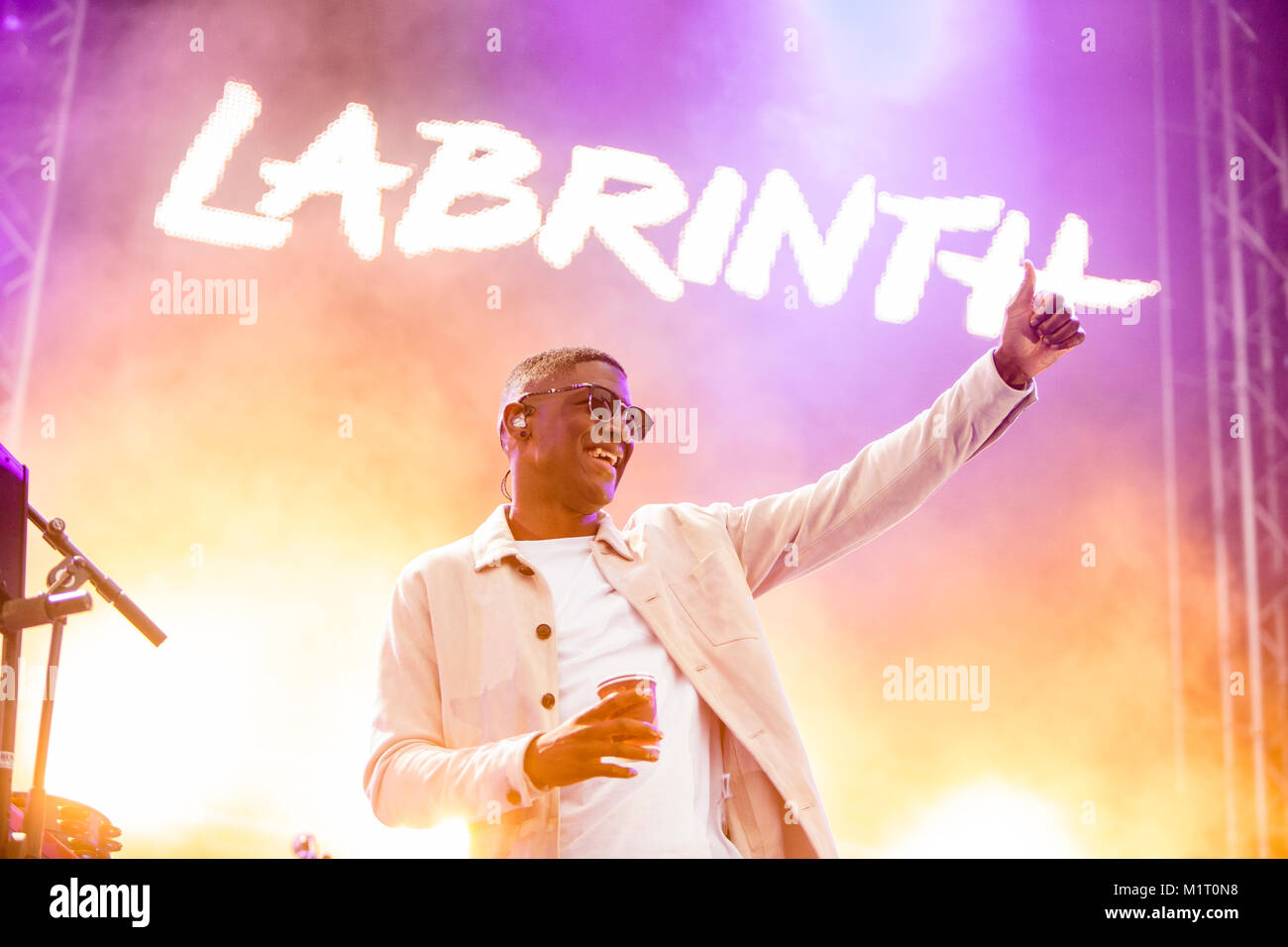 The English singer, musician and songwriter Labrinth performs a live