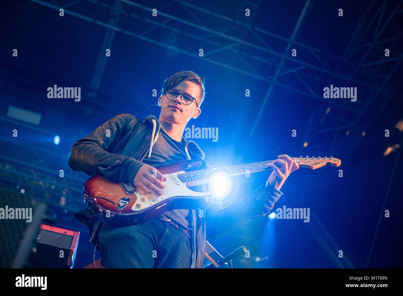 The Norwegian indie electronica band Lemaitre performs a live concert ...