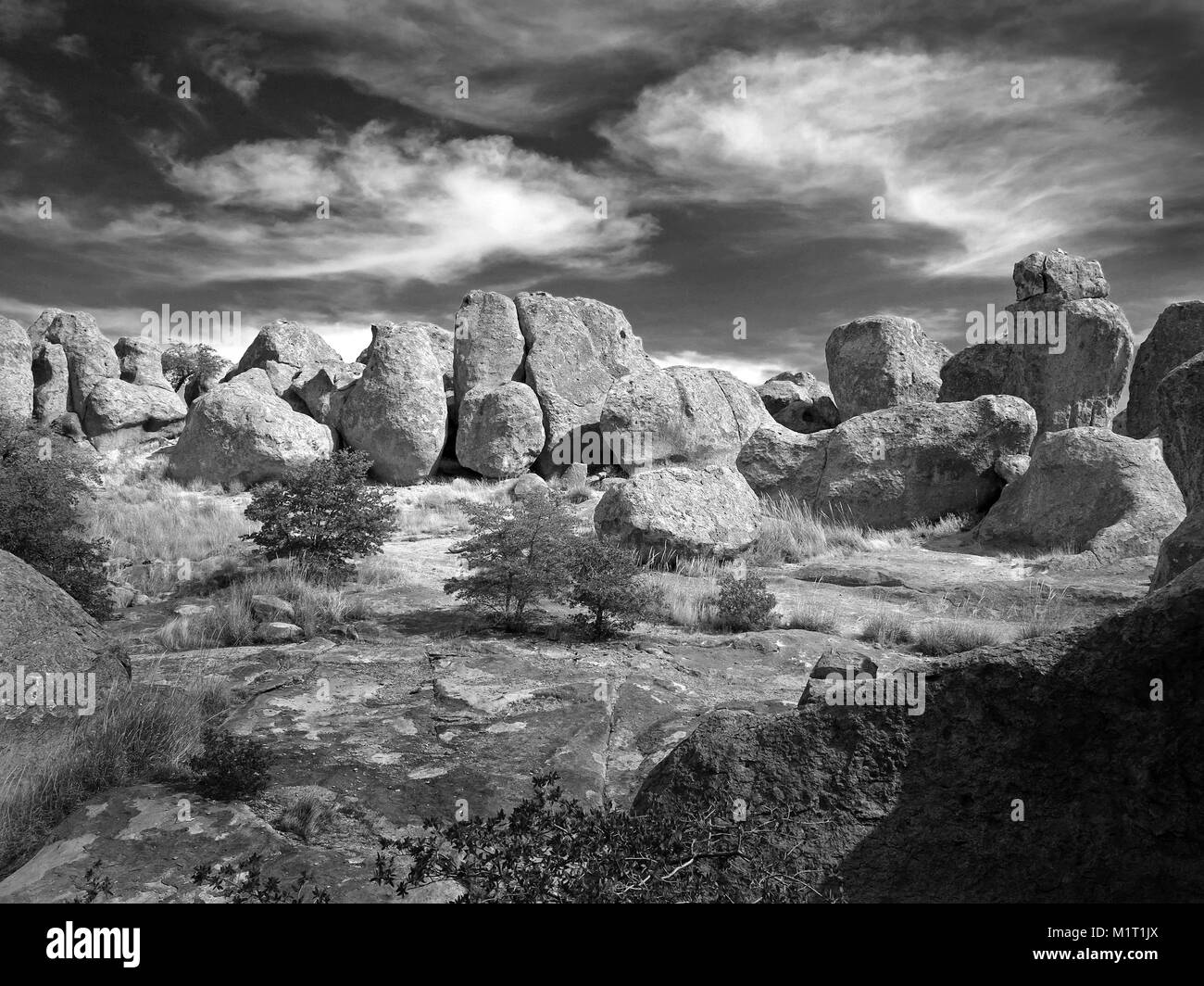 Geological formations at City of Rocks, New Mexico, USA. Stock Photo