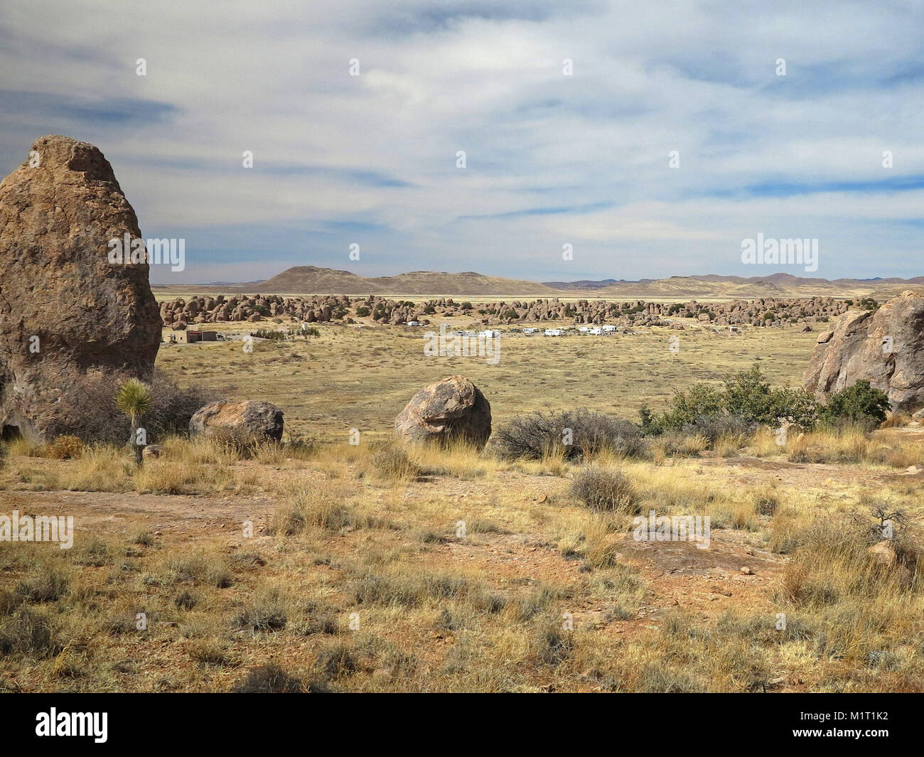 Geological formations at City of Rocks, New Mexico, USA. Stock Photo