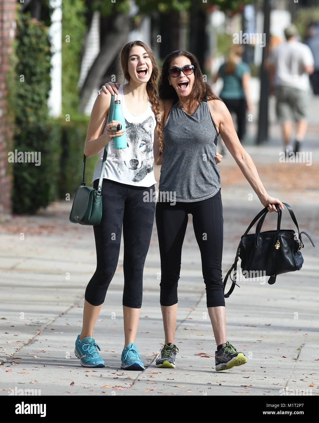 Teri Hatcher and her daughter Emerson Tenney leave a gym after working out  on New Year's Day Featuring: Teri Hatcher, Emerson Rose Tenney Where: Los  Angeles, California, United States When: 01 Jan