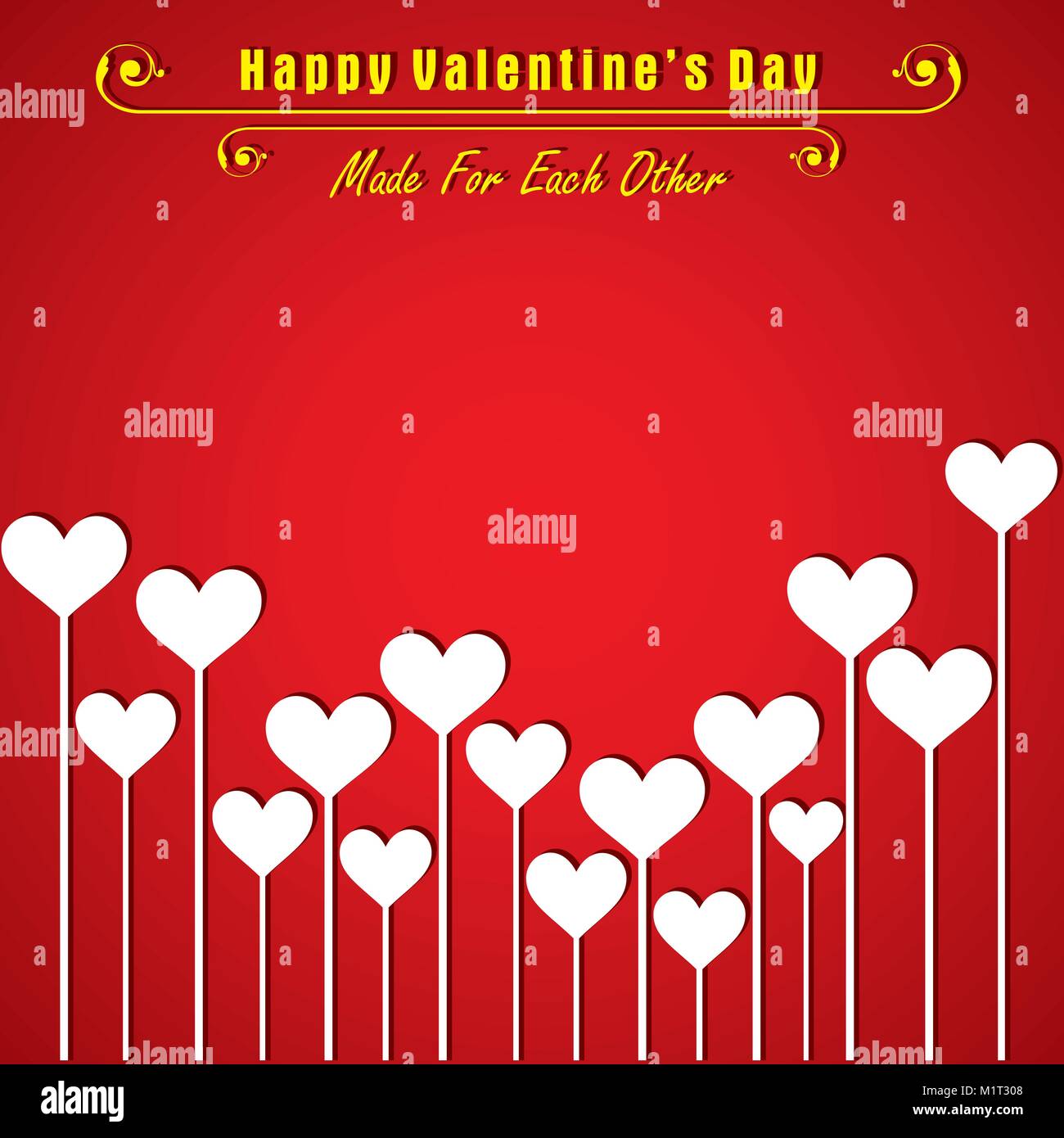 Valentine card with cute heart illustration vector Stock Vector Image ...