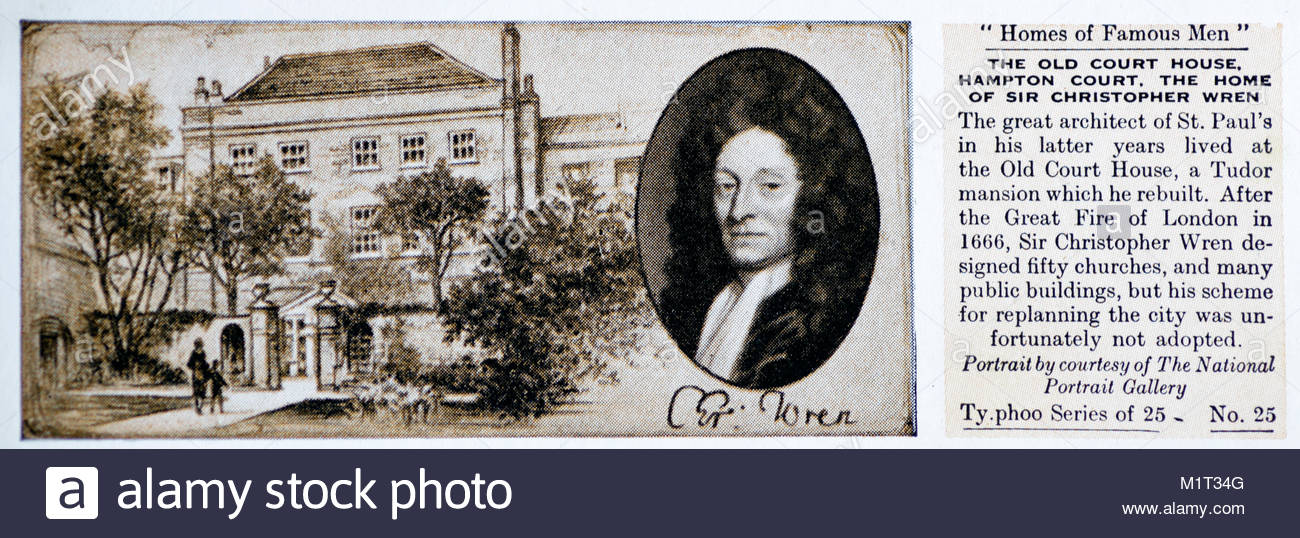 Homes of Famous Men - Sir Christopher Wren 1632 – 1723 Stock Photo