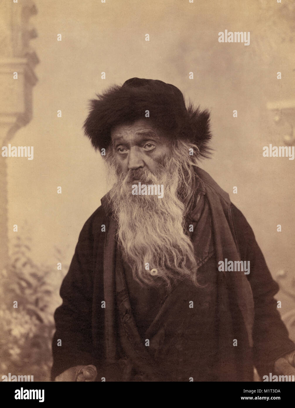 'Jew of Jerusalem', Bearded Rabbi, Half-Length Portrait, American Colony Photo Department, 1914 Stock Photo