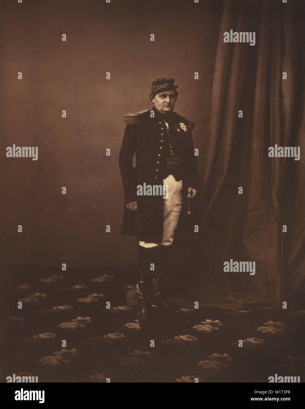 Prince Napoleon, Full-Length Portrait Wearing Uniform, Crimean War, Crimea, Ukraine, by Roger Fenton, 1855 Stock Photo