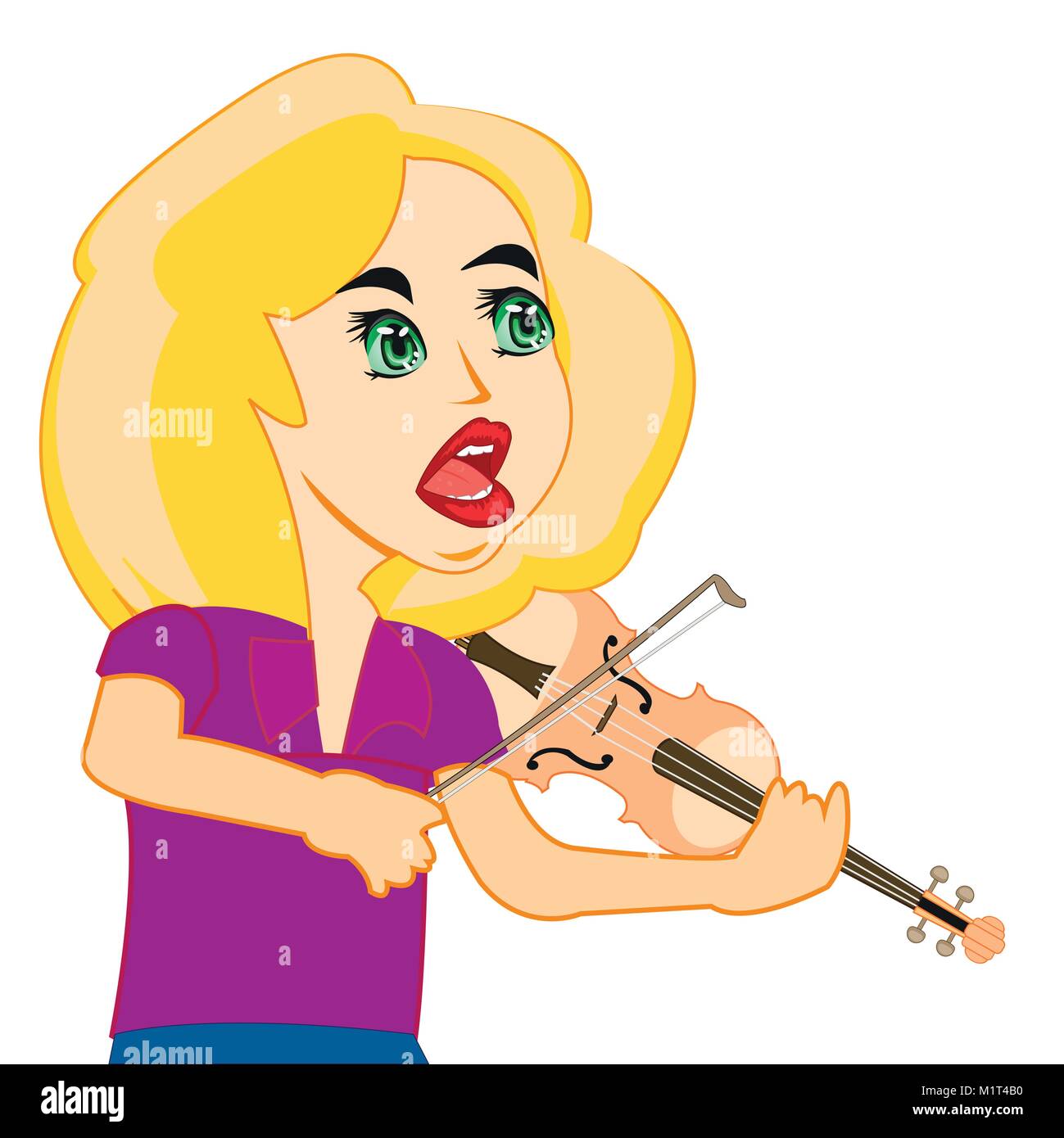 Girl plays on violin Stock Vector Image & Art - Alamy