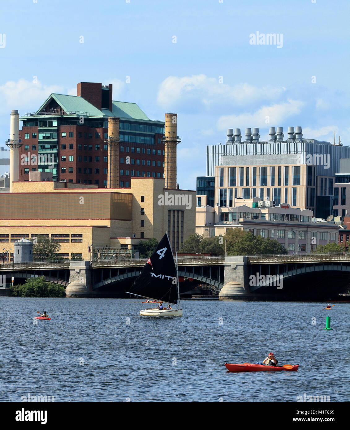 Boston, Massachusetts August 16, 2017. MIT Sailing boat on Charles