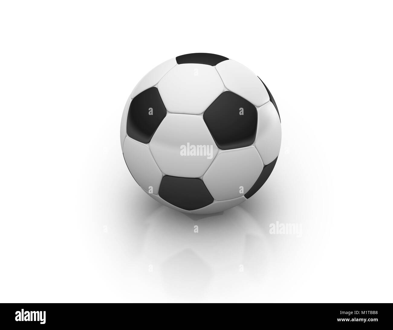 3D Render of Soccer Ball Isolated on White with Reflection Stock Photo ...