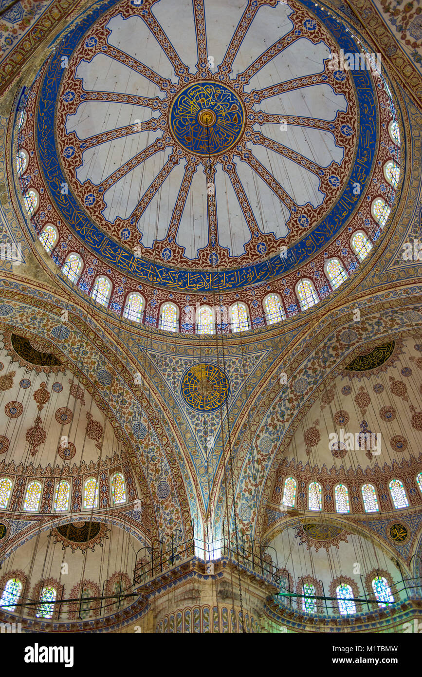Blue Mosque Ceiling Istanbul Turkey Stock Photo 173254393 Alamy