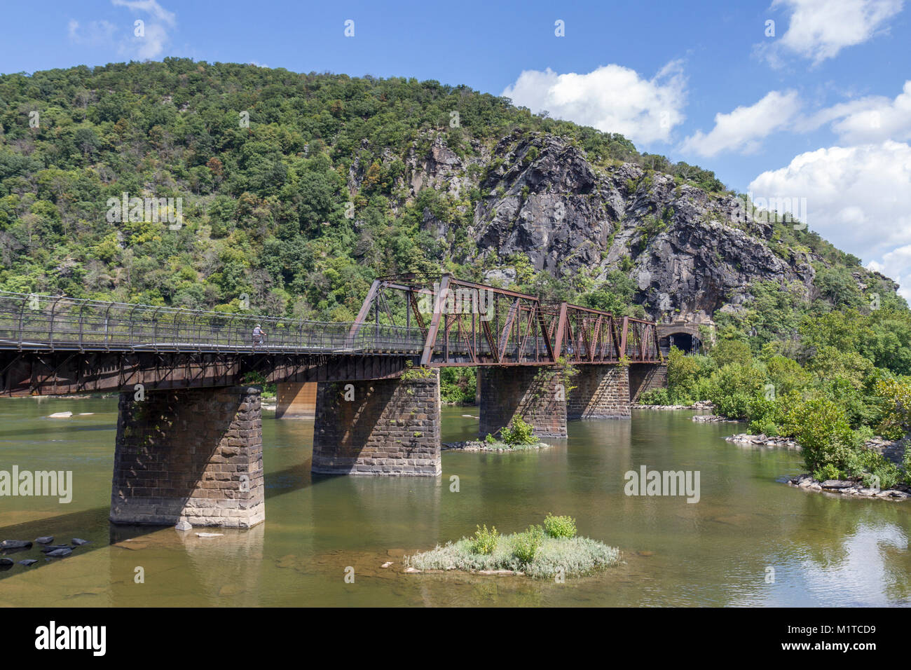 The Baltimore & Ohio Railroad Crossing, Potomac River, West Virginia, United States. Stock Photo