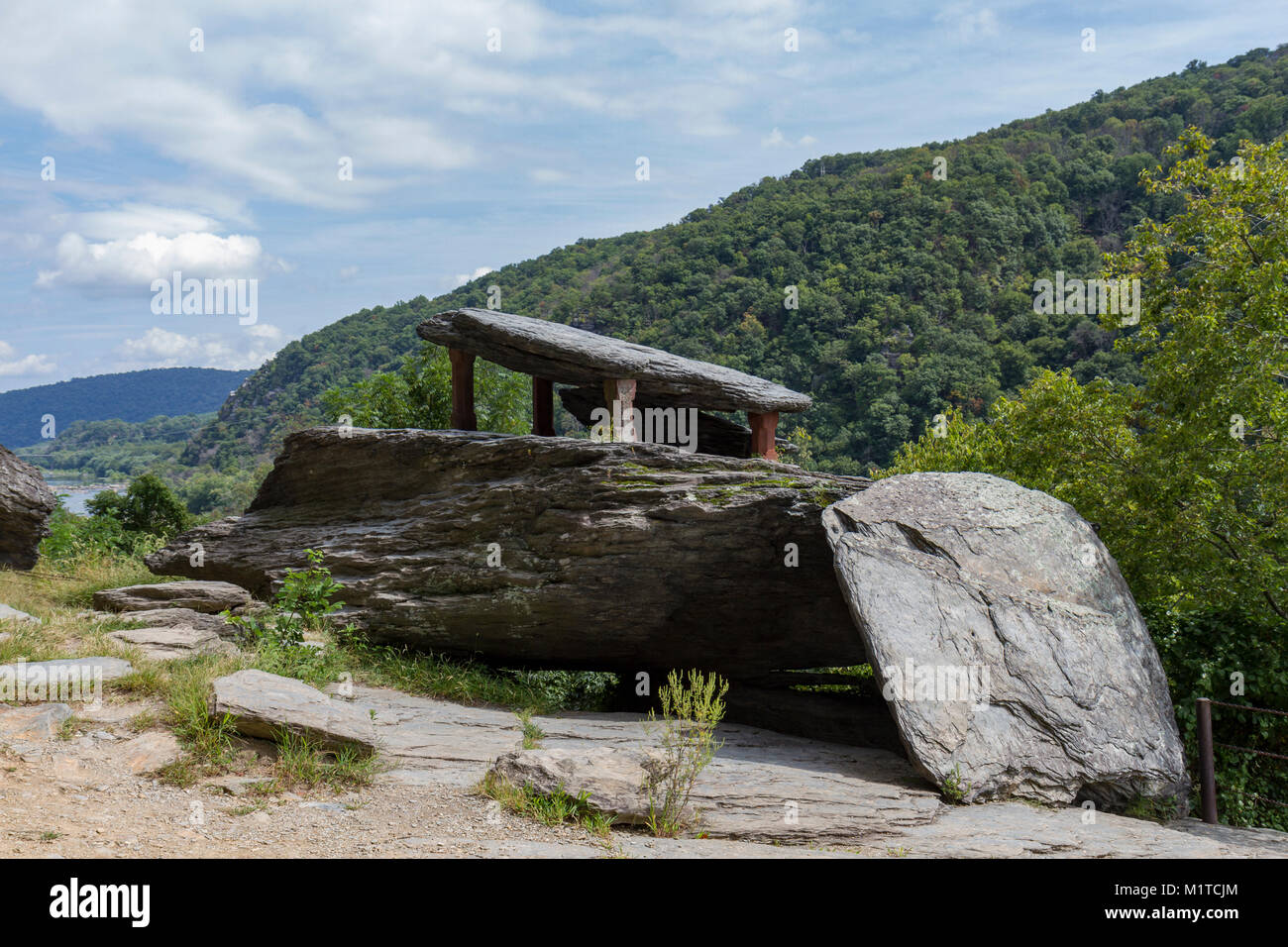 The Jefferson Rock outlook, Harpers Ferry, West Virginia, United States. Stock Photo