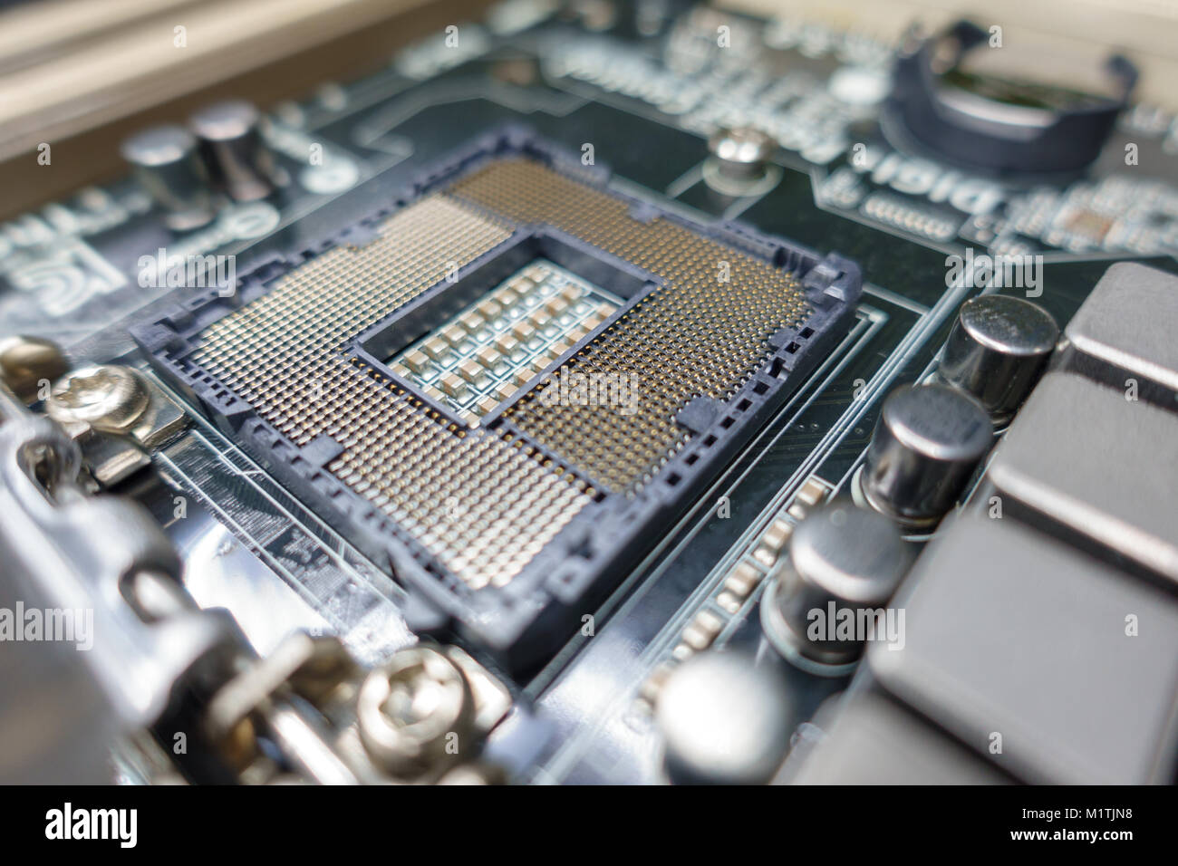 Processor slot and motherboard Stock Photo