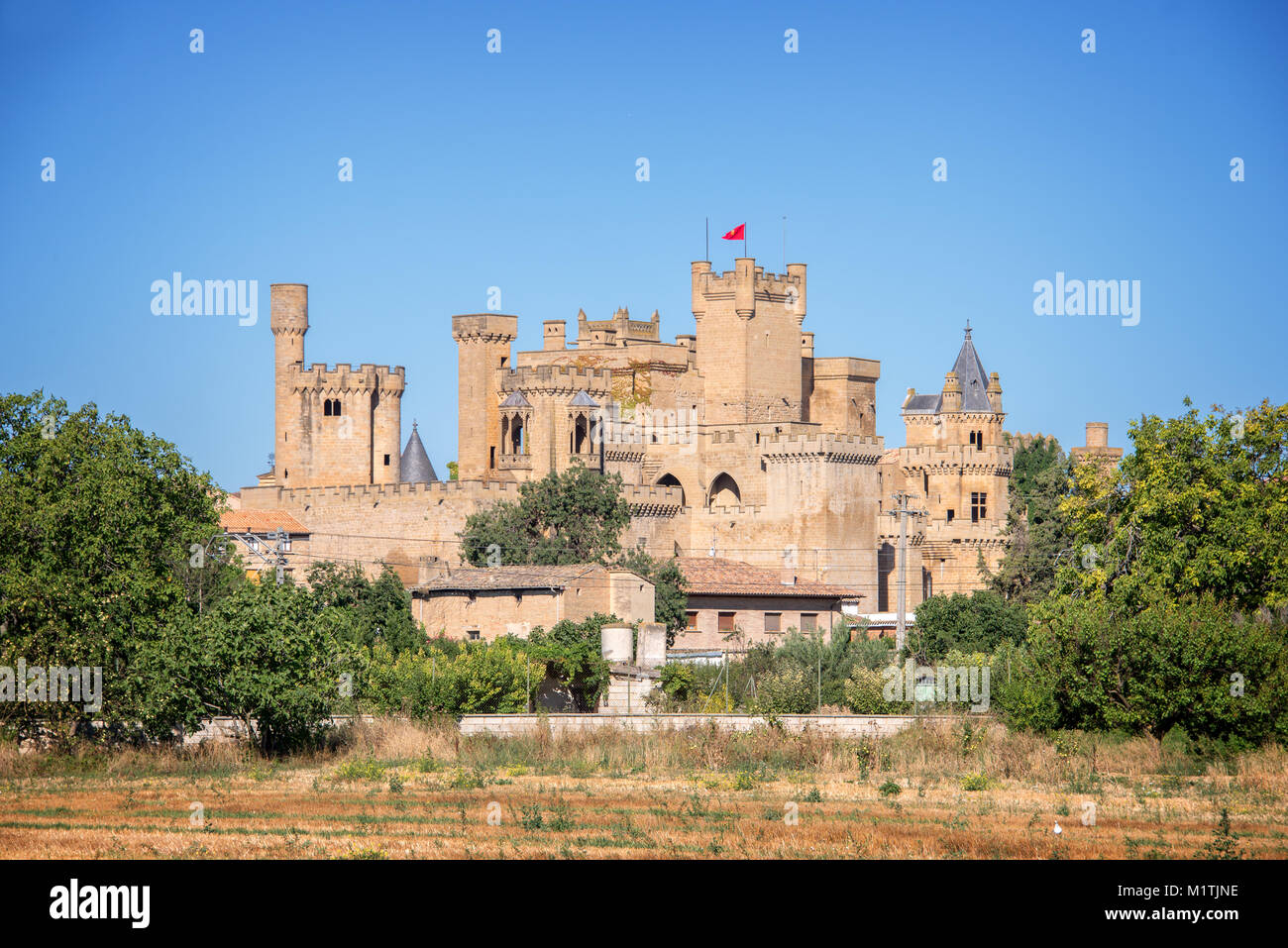 Olite medieval castle in Navarra, Spain Stock Photo