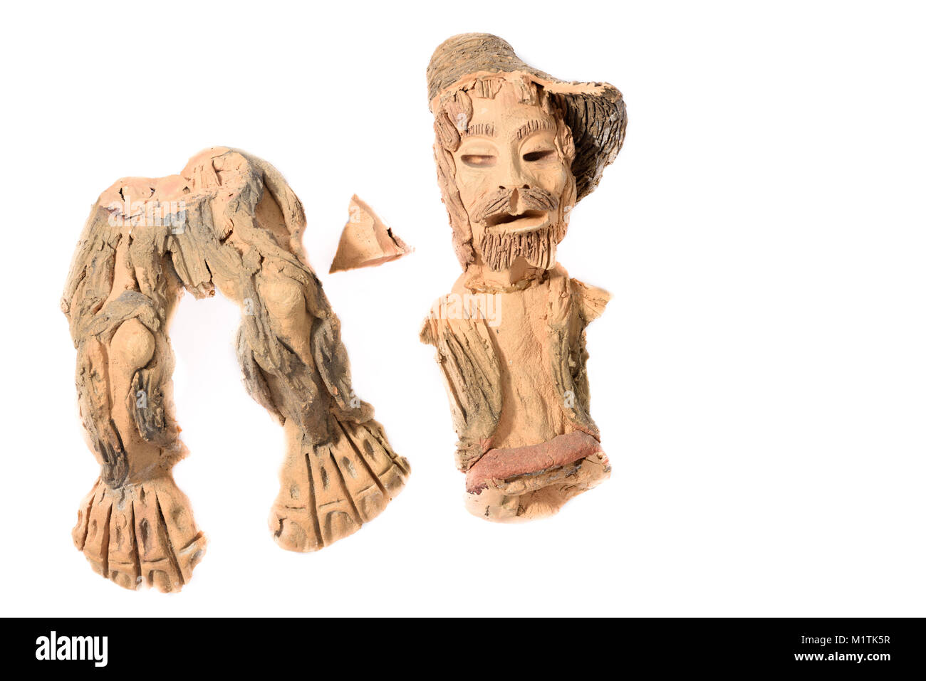 Fragile clay statue broken in pieces Stock Photo Alamy