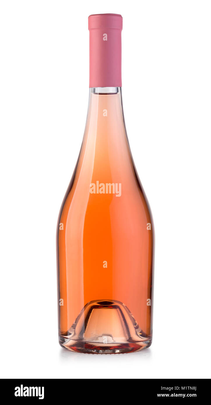 rose wine bottle isolated on white background with clipping path Stock ...