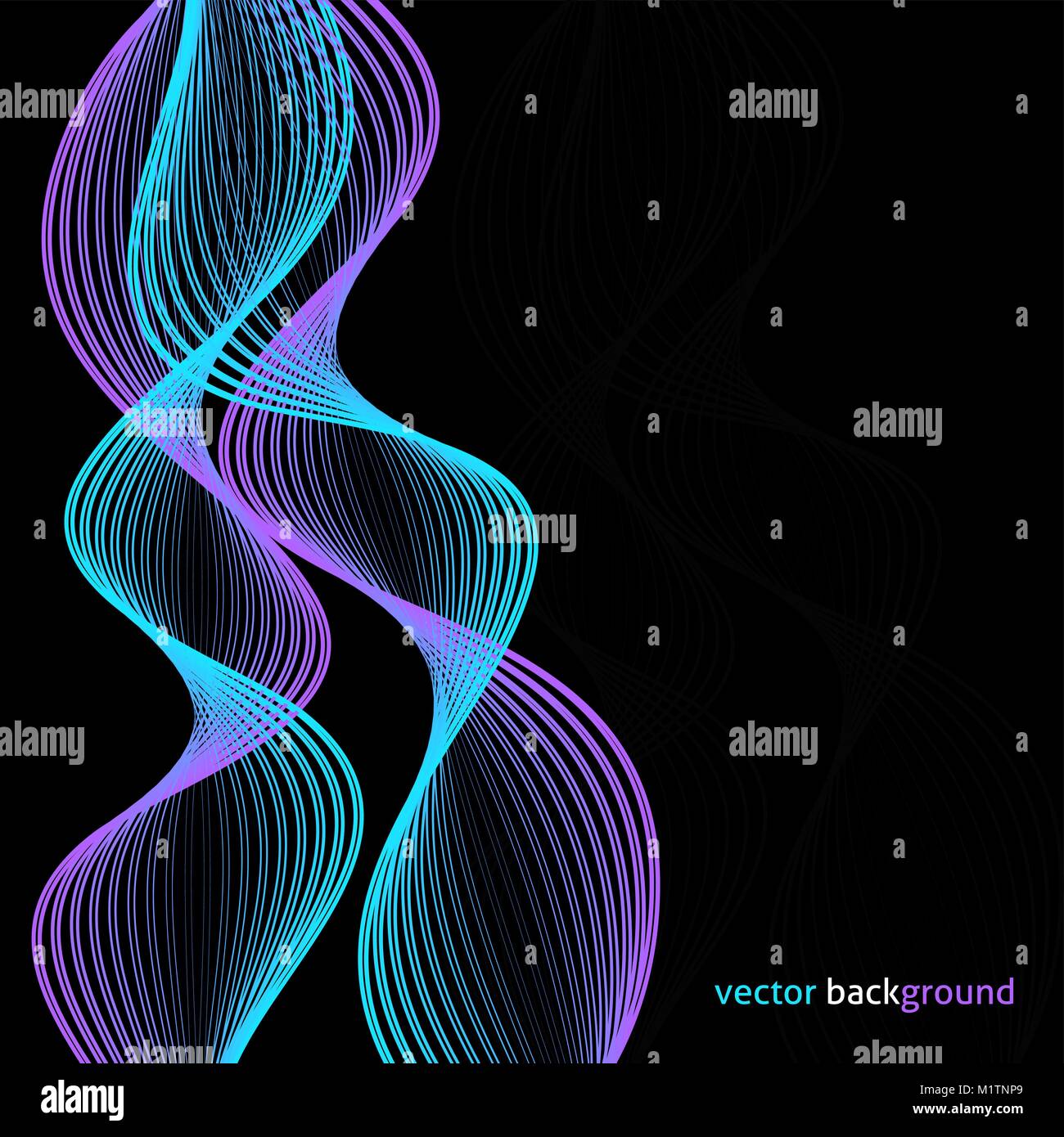 Colorful abstract wave design element on black background Stock Vector ...