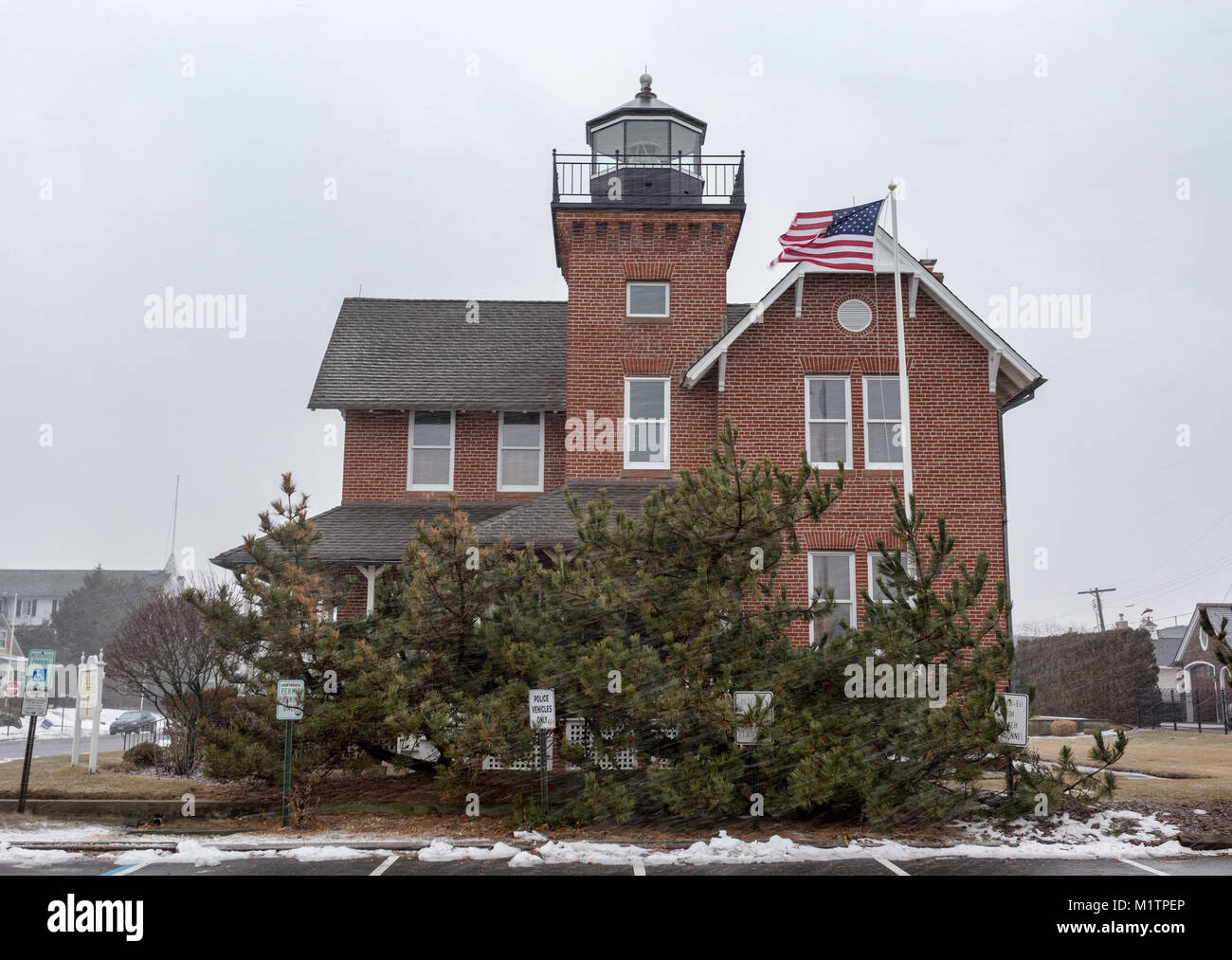 The Sea Girt Lighthouse in Sea Girt, New Jersey, USA. This lighthouse