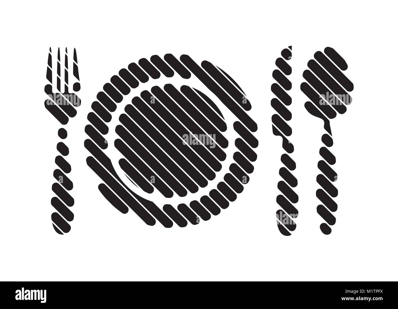 Black abstract restaurant menu with plate and cutlery Stock Vector ...