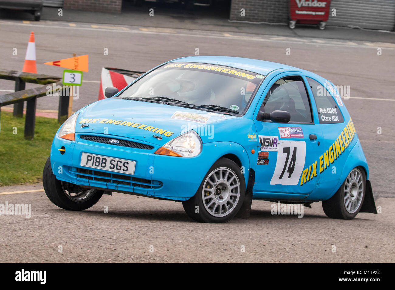 Ford Ka 1400 with driver Clare Rix and co-driver Rob Cook at the ...