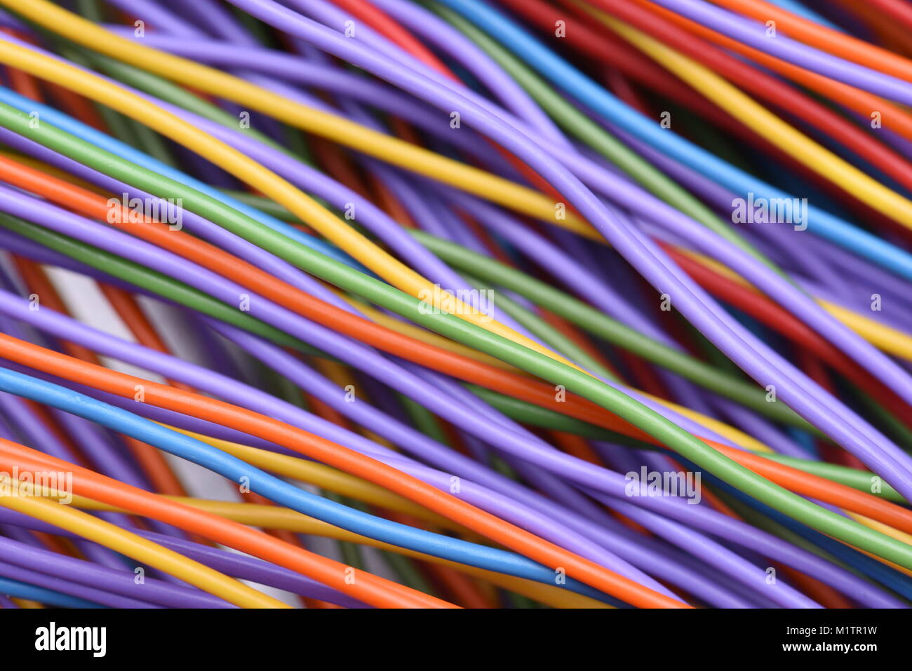 Colorful Electric Cable and Wire Stock Photo