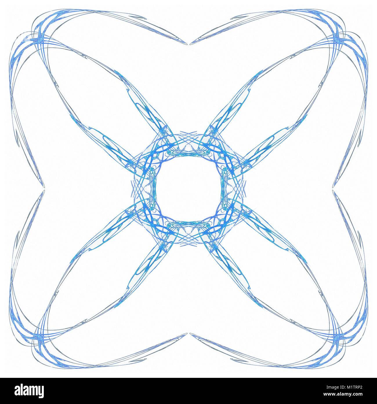 Abstract blue floral pattern isolated on white background Stock Photo ...