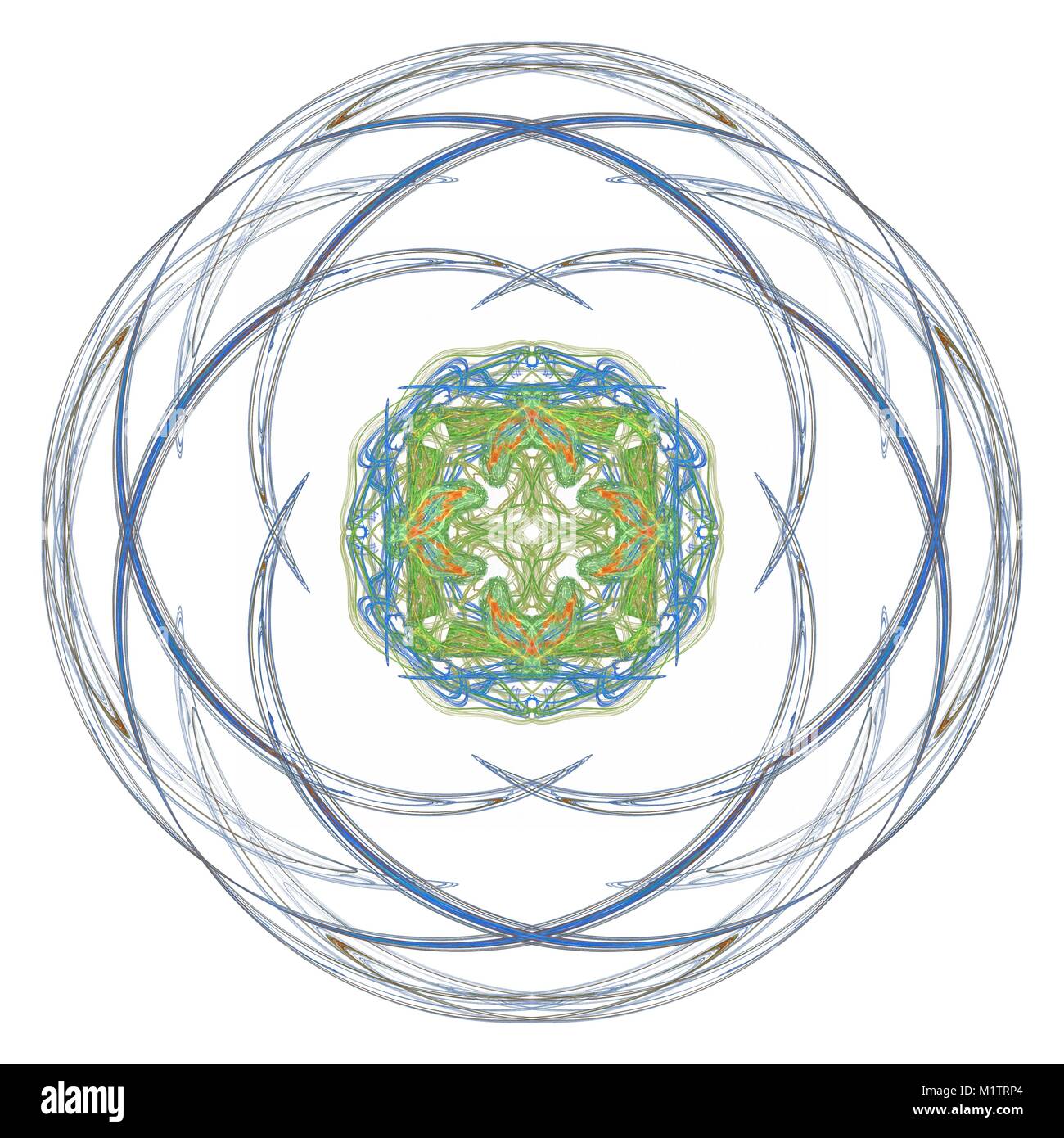 Abstract blue floral pattern isolated on white background Stock Photo ...