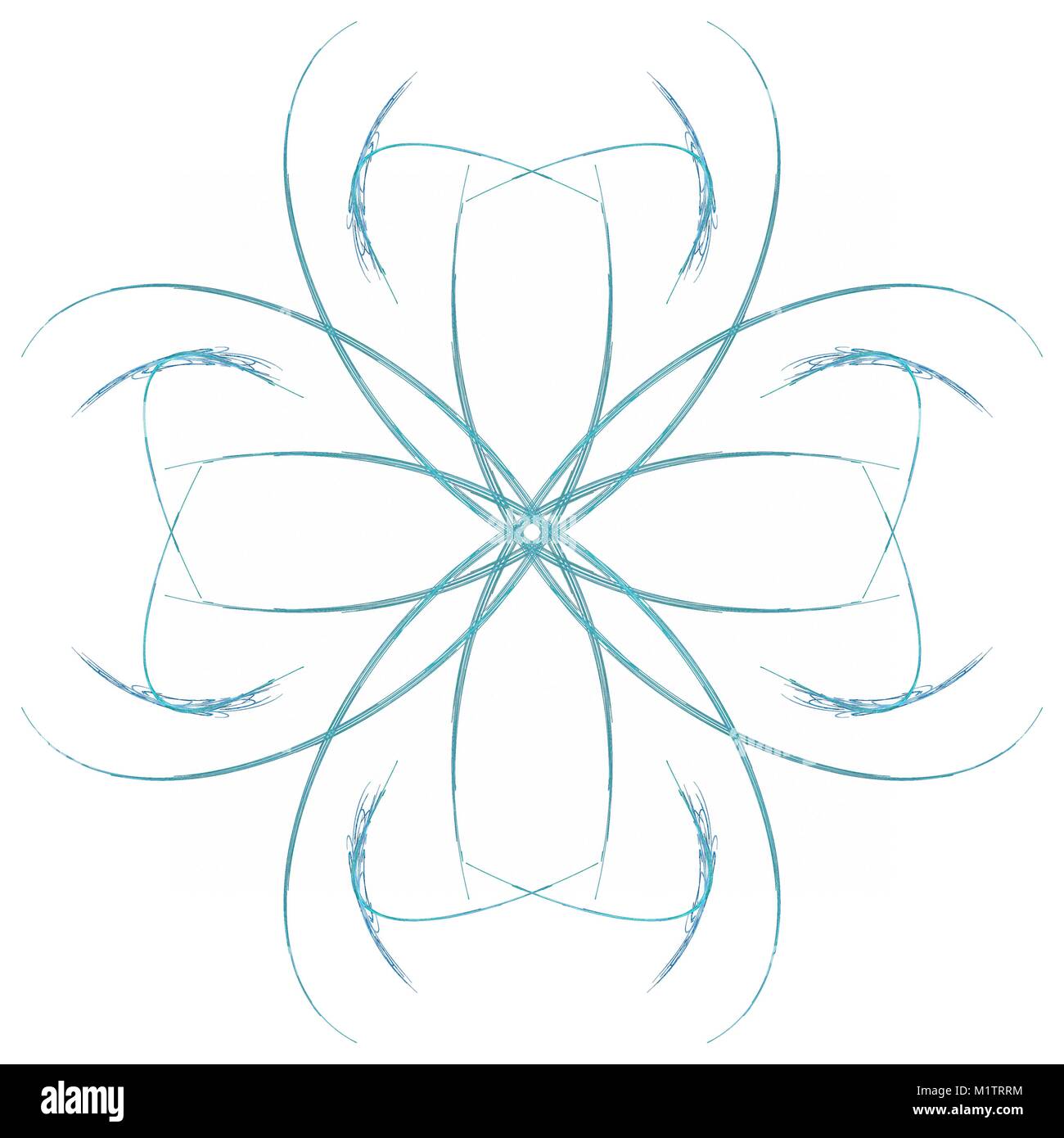 Abstract blue floral pattern isolated on white background Stock Photo ...