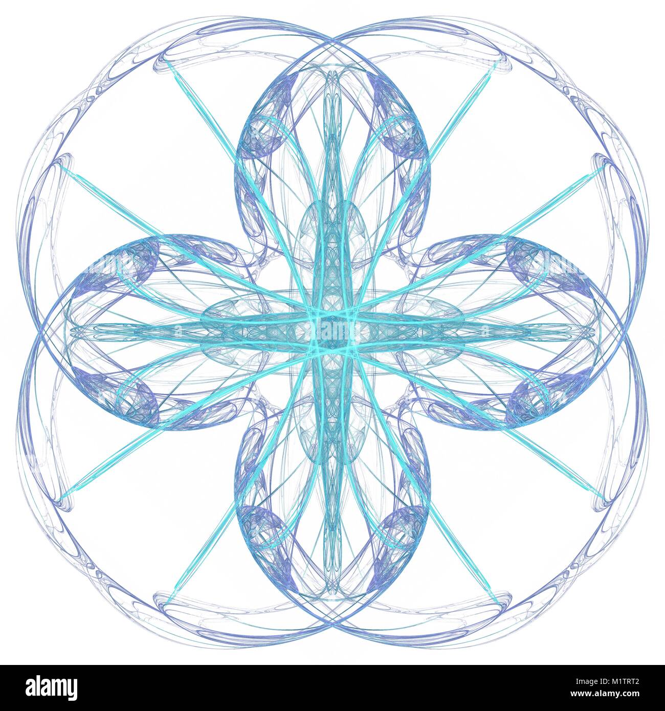 Abstract blue floral pattern isolated on white background Stock Photo ...