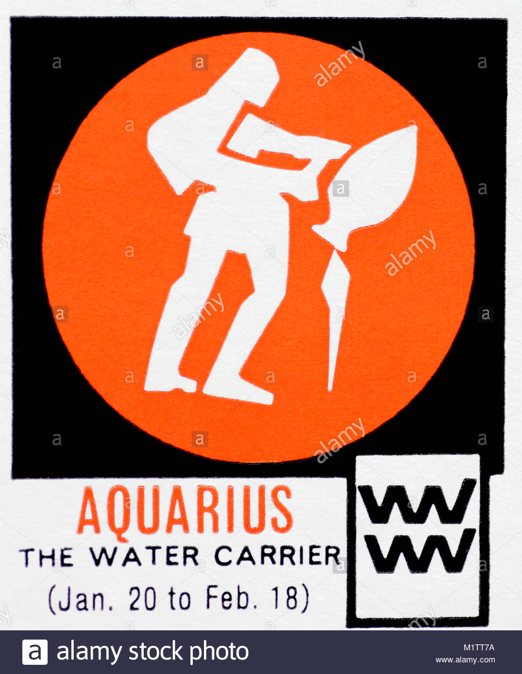 Sign of the Zodiac - Aquarius the Water Carrier Stock Photo