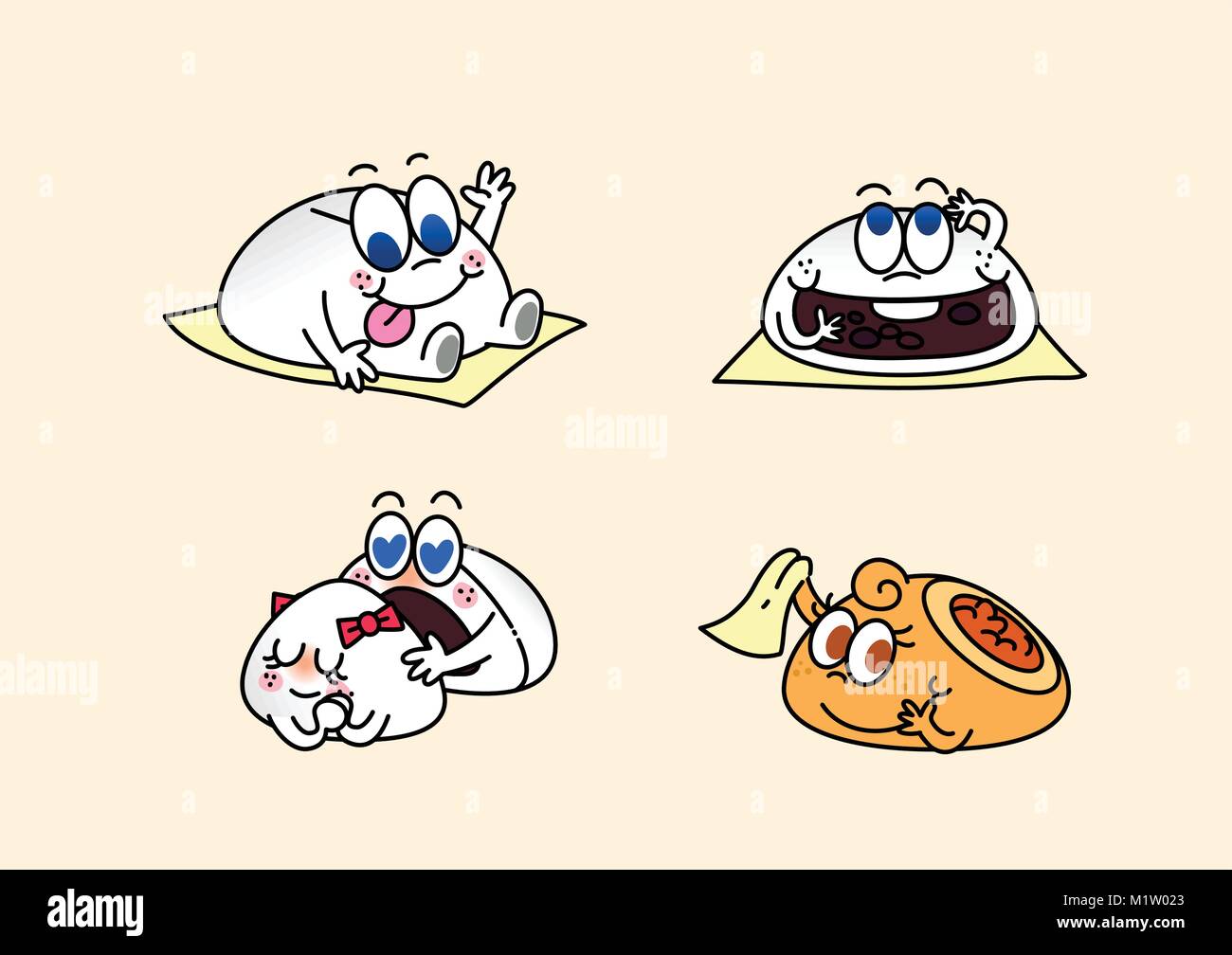 cartoon illustration, set of snack food theme 003 Stock Vector Image