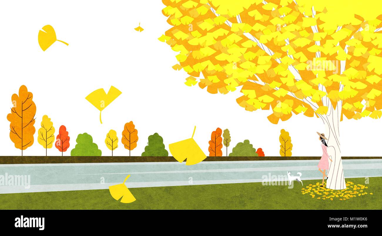 Vector of autumn landscape, colorful background 001 Stock Vector Image ...