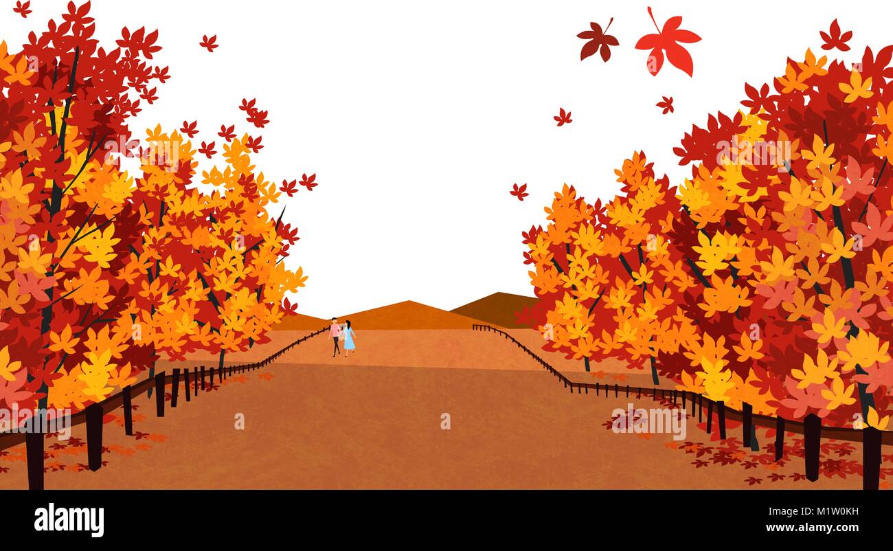 Vector of autumn landscape, colorful background 003 Stock Vector Image ...