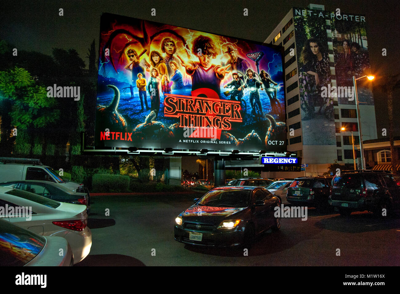 Netflix billboard on the Sunset Strip Stock Photo