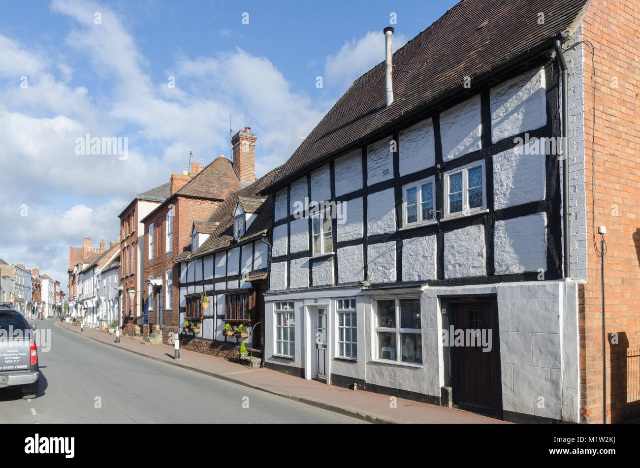 View along Old Street in the small Worcestershire town of Upton upon Severn Stock Photo