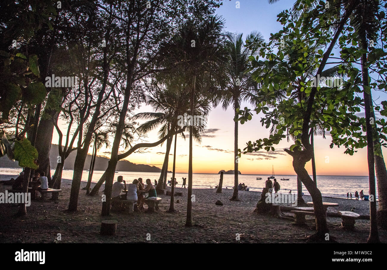 Sunset Through the Palm Trees Playa Hermosa Costa Rica Stock Photo Alamy
