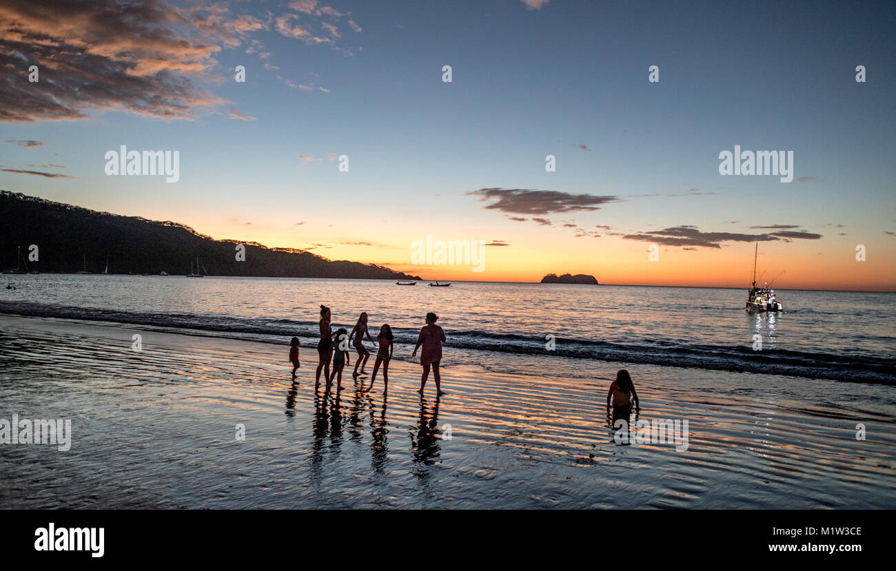 Playa Hermosa Beach At Sunset Costa Rica Central America Stock Photo