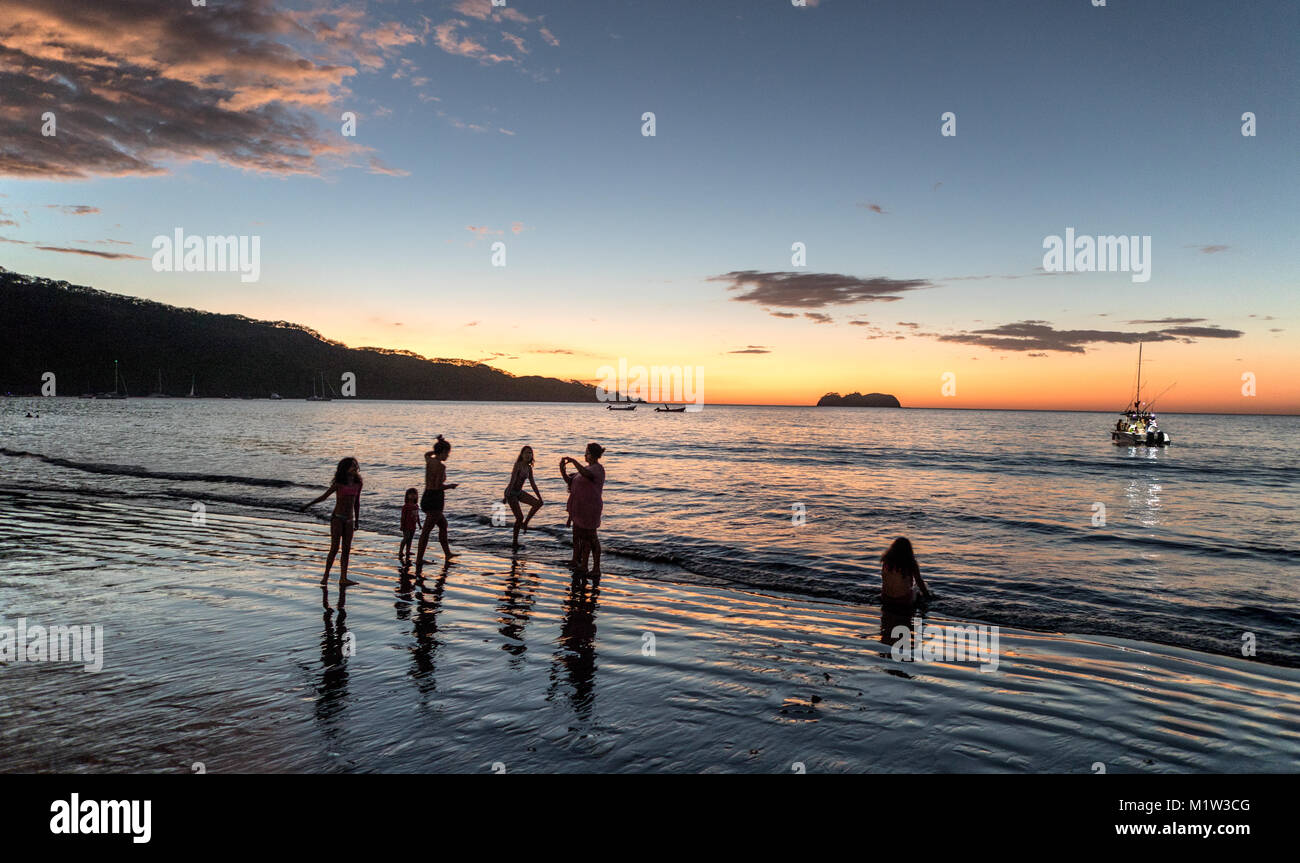 Playa Hermosa Beach At Sunset Costa Rica Central America Stock Photo