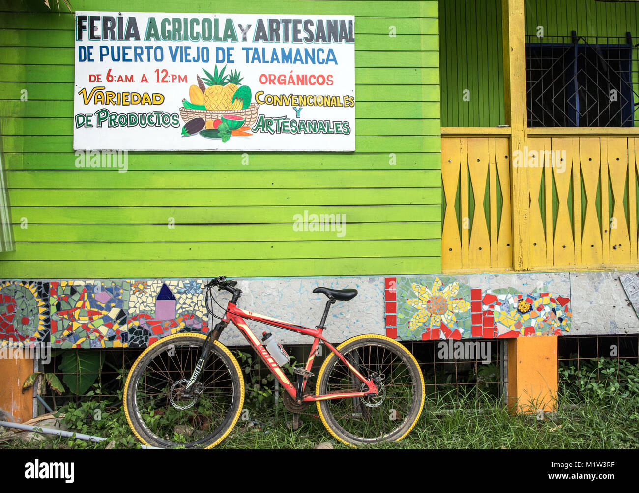 Bicycle and House Puerto Viejo Costa Rica Caribbean Central America Stock Photo