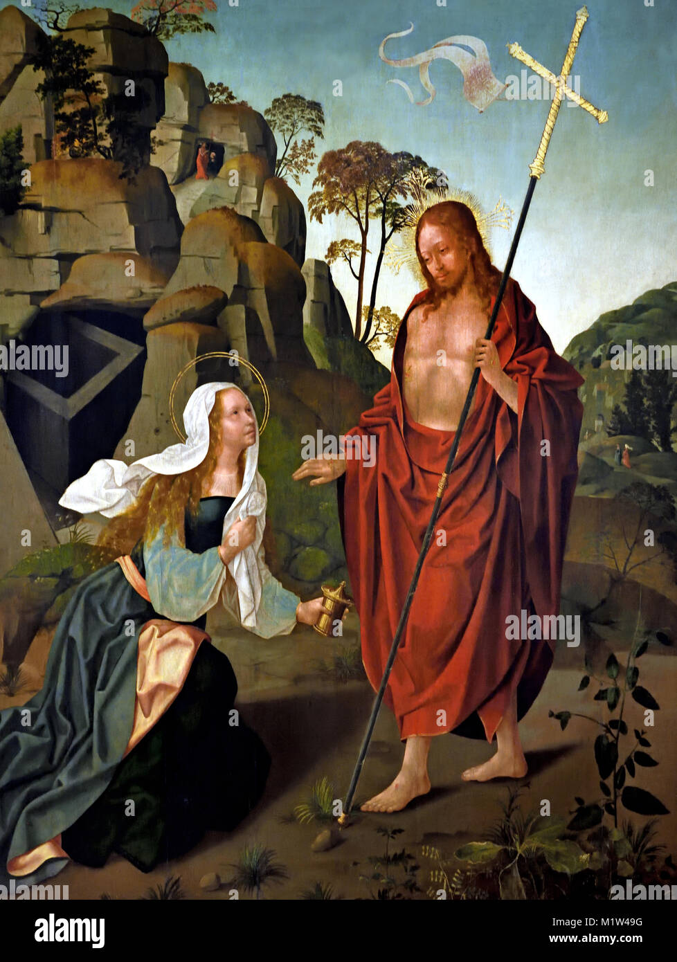 Jesus Christ Appearing to St Mary Magdalene 1508 Francisco Henriques 16th-century Portugal, Portuguese, Stock Photo