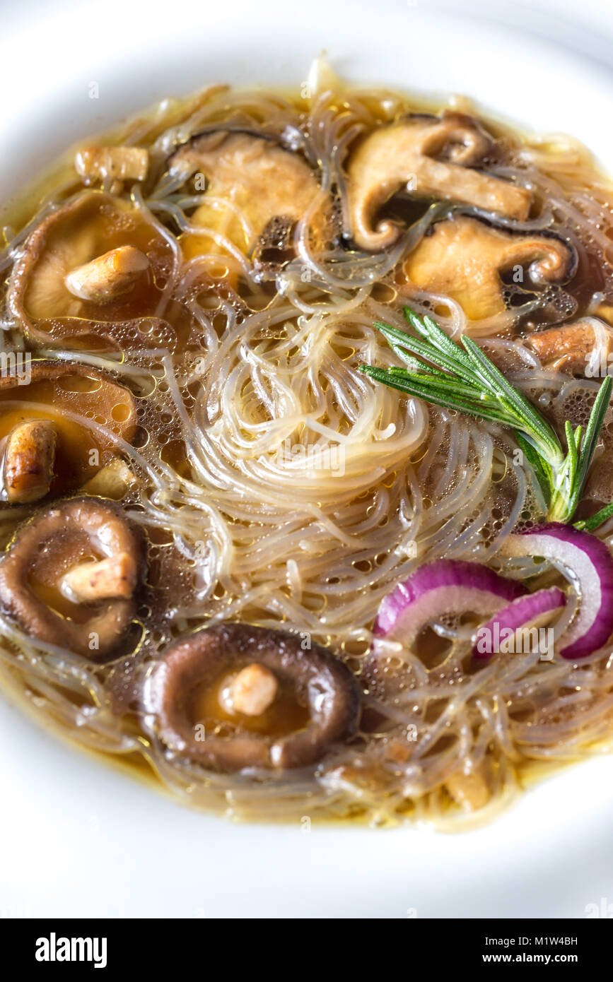 Portion of shiitake ginger soup Stock Photo Alamy