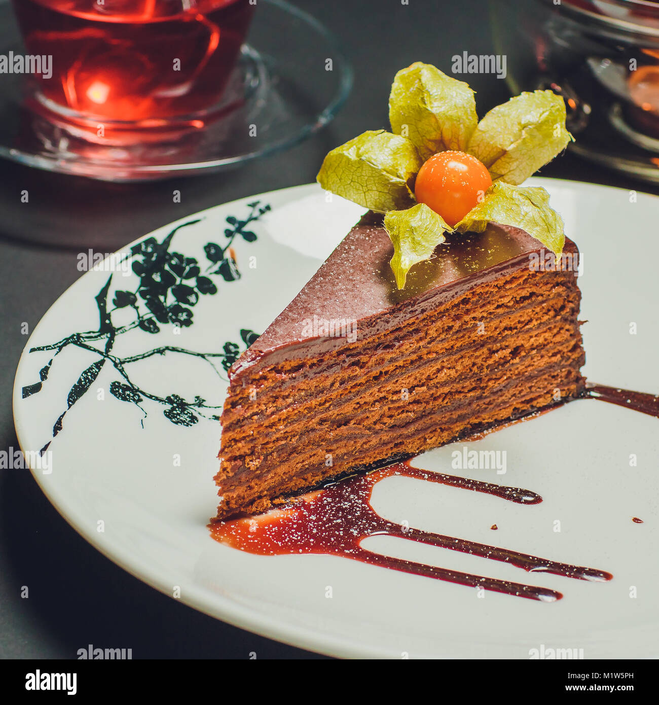 cake on a black background closeup color Stock Photo - Alamy