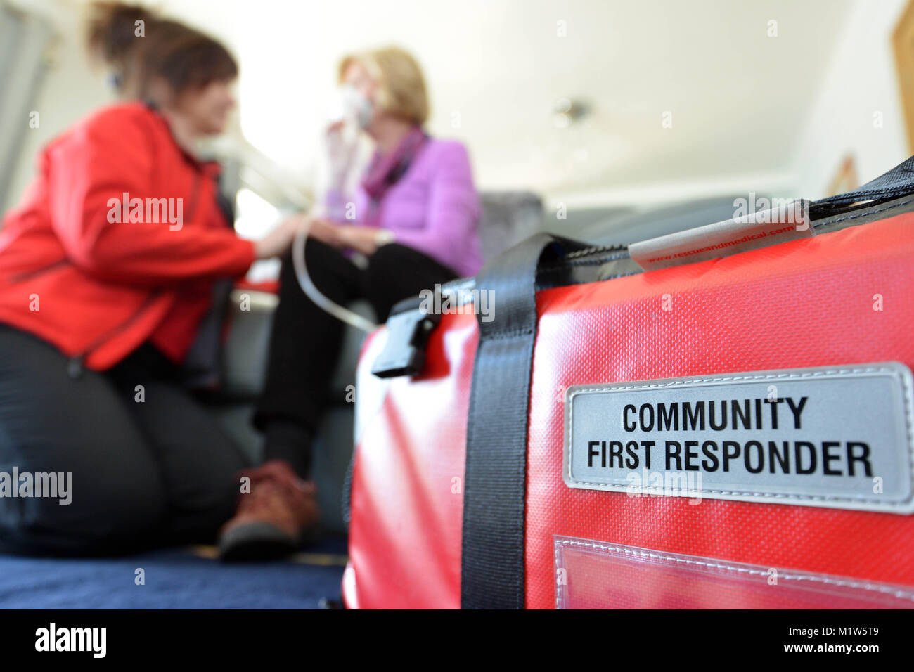 Community First Responder in action. South East Coast Ambulance Service. Stock Photo