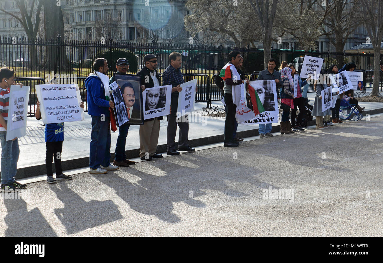 Demonstration and protest against Pakistani secret police Stock Photo
