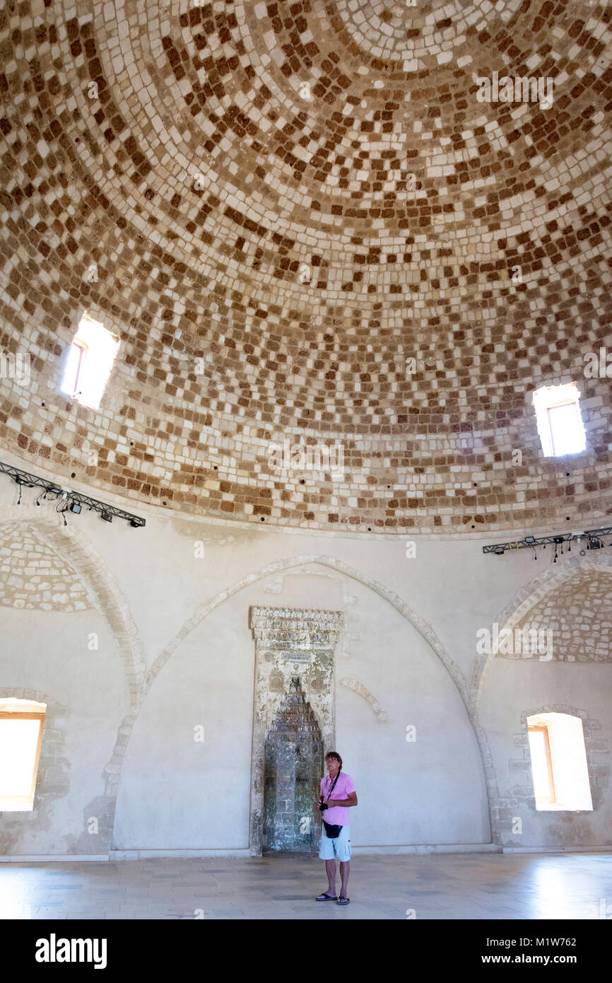 Interior of Mosque of Sultan Ibrahim inside Venetian Fortezza, Rethymnon (Rethimno), Rethimno Region, Crete (Kriti), Greece Stock Photo
