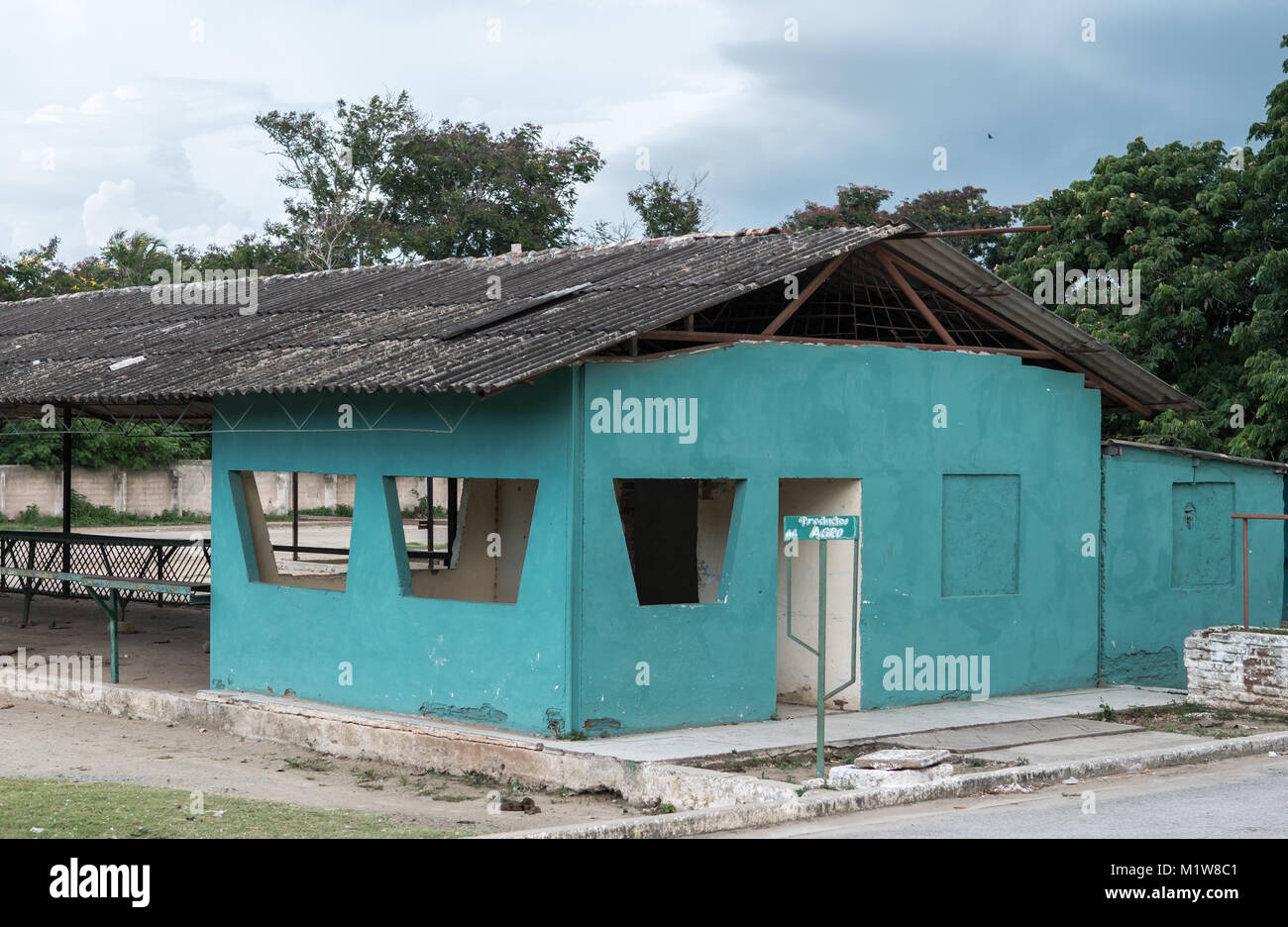 Las Tunas, Cuba - September 4, 2017: Agriculture market building in the fairgrounds. Stock Photo