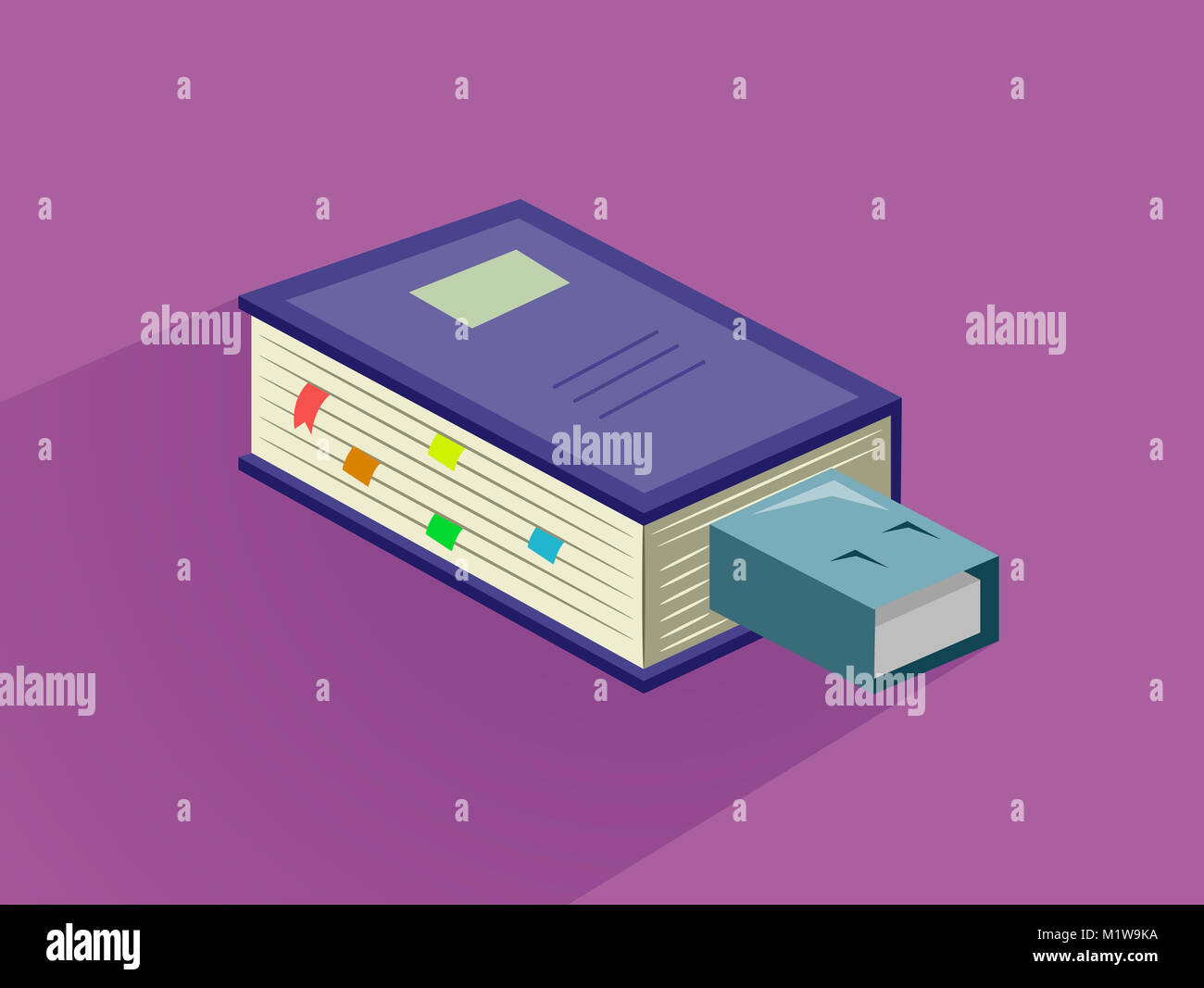 Concept Illustration About Electronic Learning Featuring a Flash Drive